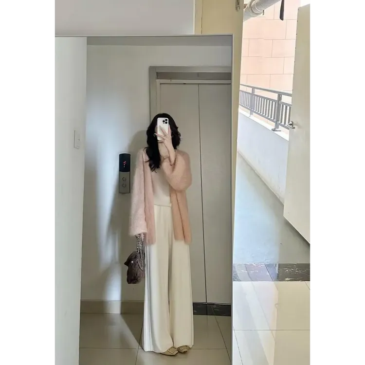 2025秋季新款氛围感巨好看气质高级感软糯针织开衫女百搭休闲裤