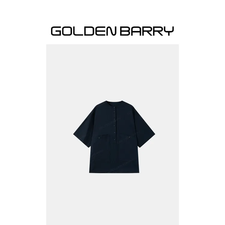 GOLDENBARRY「川丘暮色」时尚宽松廓型感休闲衬衫216005