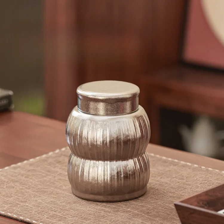 纯钛福禄茶叶罐家用密封罐便携中式茶罐存茶罐高档红茶绿茶储存罐