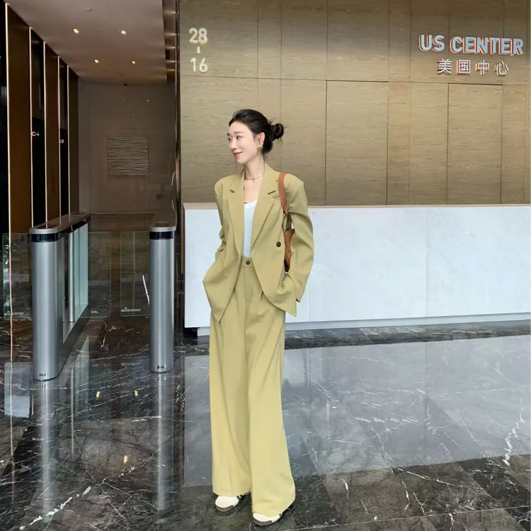 OUDOCKEE 鸥鸥 【大富婆】设计感双排扣西服套装 E2503M568T