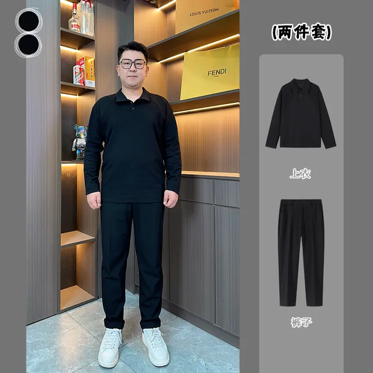 2025秋季新款曼巴棉美式正肩POLO衫重磅翻领长袖T恤男休闲T2599