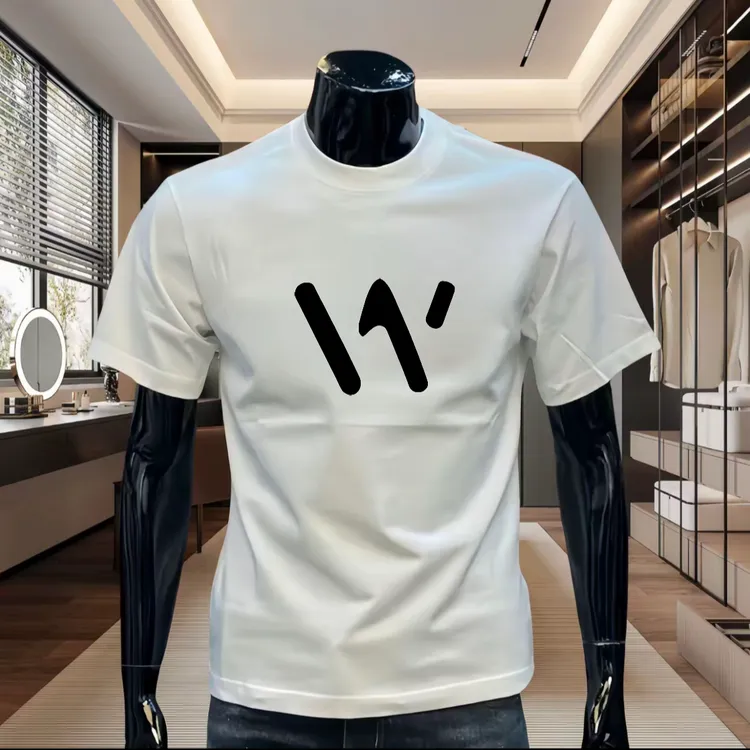 夏季新款高端潮牌潮流印花t恤重磅纯棉休闲轻奢痞帅时尚百搭T恤男