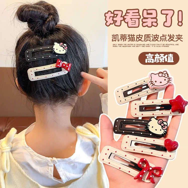 儿童波点蝴蝶结bb夹2025新款高颜值发卡小女孩前额刘海碎发夹头饰