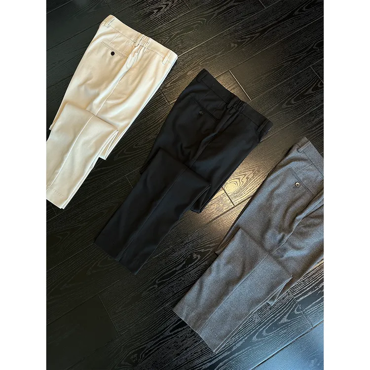 DAN LANG 340# 质感侧腰松紧小直筒休闲西裤男士时尚休闲裤