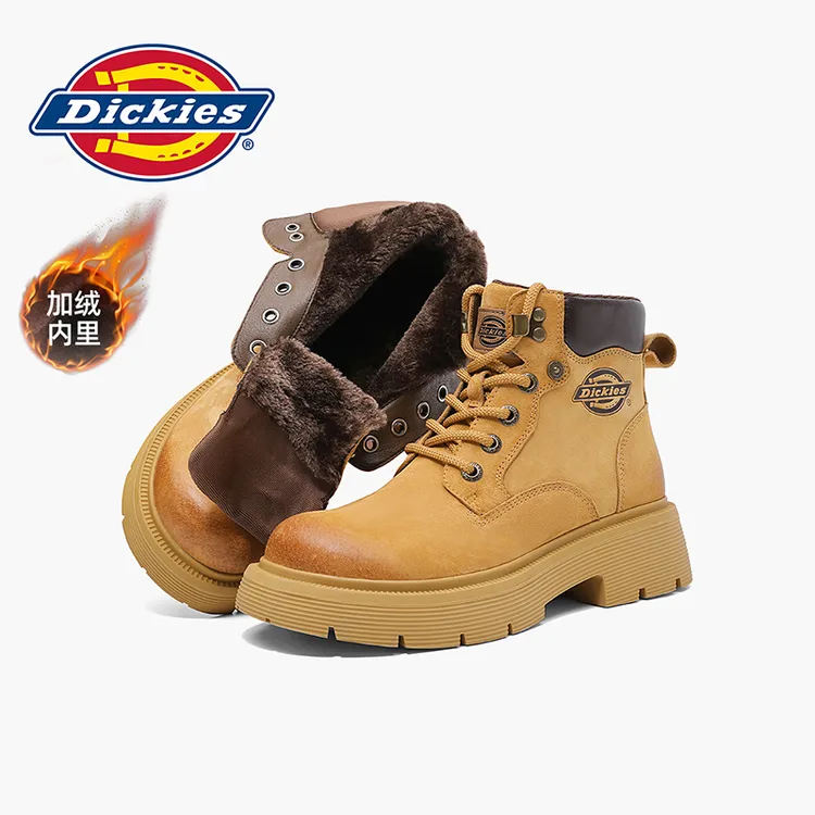 Dickies大黄靴时尚女靴2025冬冬新款加绒保暖户外休闲百搭马丁靴