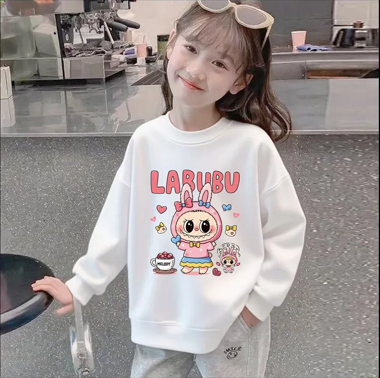 【加绒/不加绒】拉布布2025女童春秋卫衣女夏季常规版型圆领