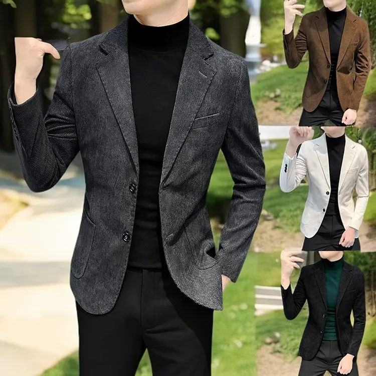 NYING灯芯绒外套男士秋季款2025新款男装高级感时尚休闲男小西装