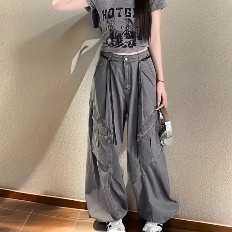 爆款秋季新款韩系休闲裤可抽绳时尚百搭宽松洋气多纯欲出游裤子