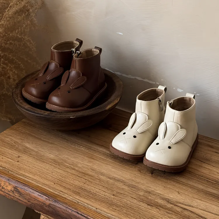 <Nube>  女小童棉靴冬季真皮女宝宝皮靴加绒马丁靴可爱学步鞋皮靴