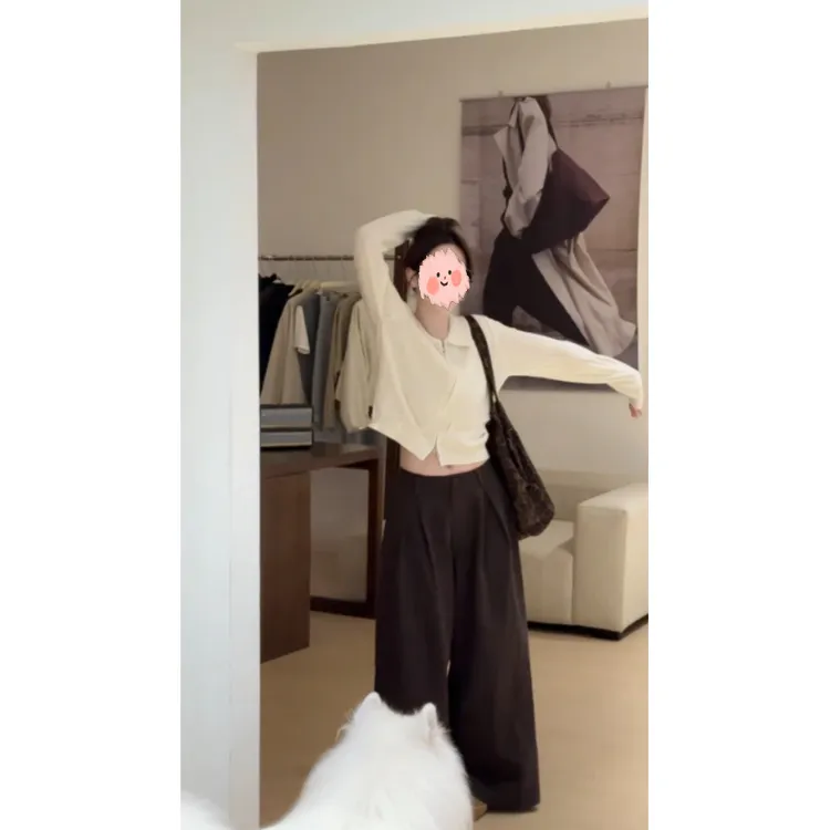 【奶糕】秋季新款休闲简约显瘦基础百搭针织上衣（冷水手洗平铺晾晒）