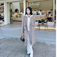 小个子西装领双面羊毛大衣女中长款2024冬新款高级感羊毛外套