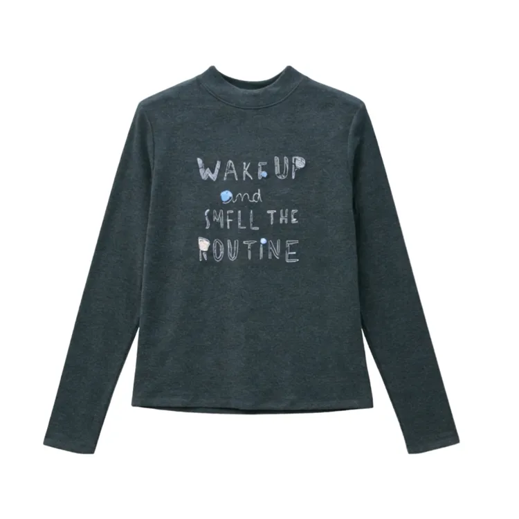 YANXUAN 2026冬季女新款百搭圆领套头深灰打底 7026