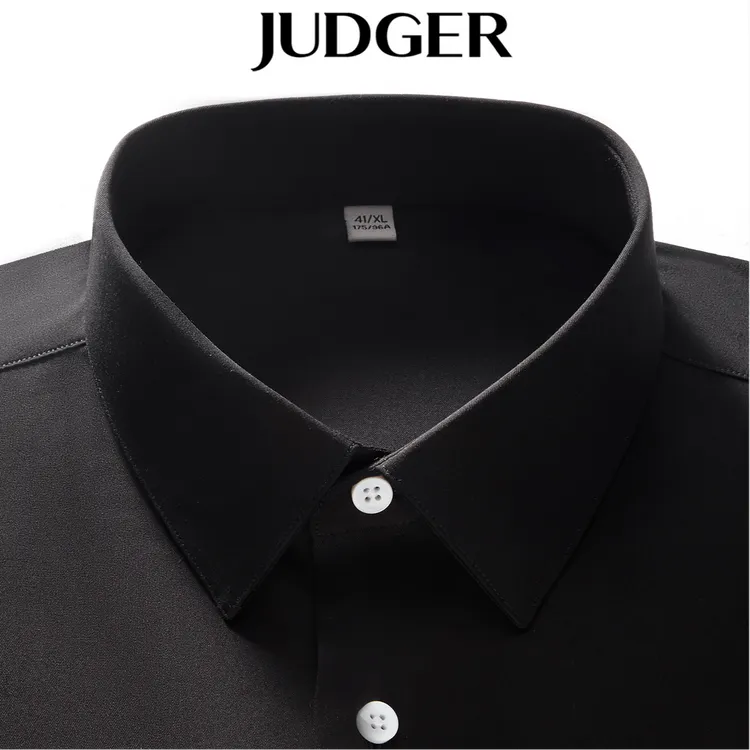 庄吉【柔滑莫代尔】男士百搭免烫处理衬衣正装抗皱长袖衬衫四季可穿