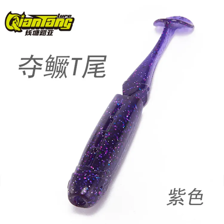 夺鳜T尾软饵黑坑鲈鱼铅头钩内德自由钓组鳜鱼假饵浮水T尾钱塘路亚