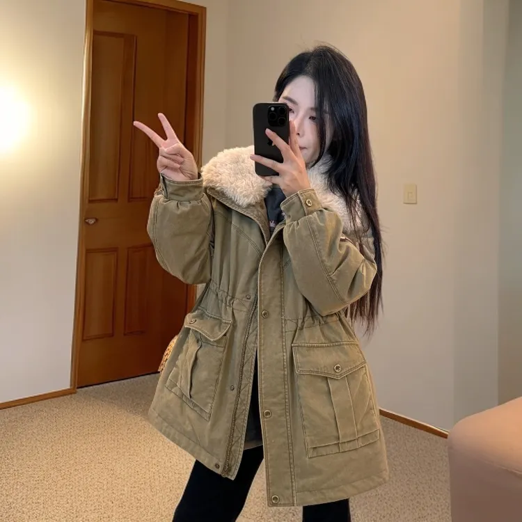 SUMU/宿慕 重工设计感大翻领羽绒服10-12冬季新款羽绒外套2129