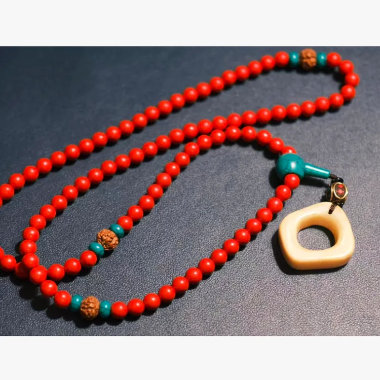 水墨江南-墨韵藏风骆驼骨复古民族风挂链（收藏品）C2128