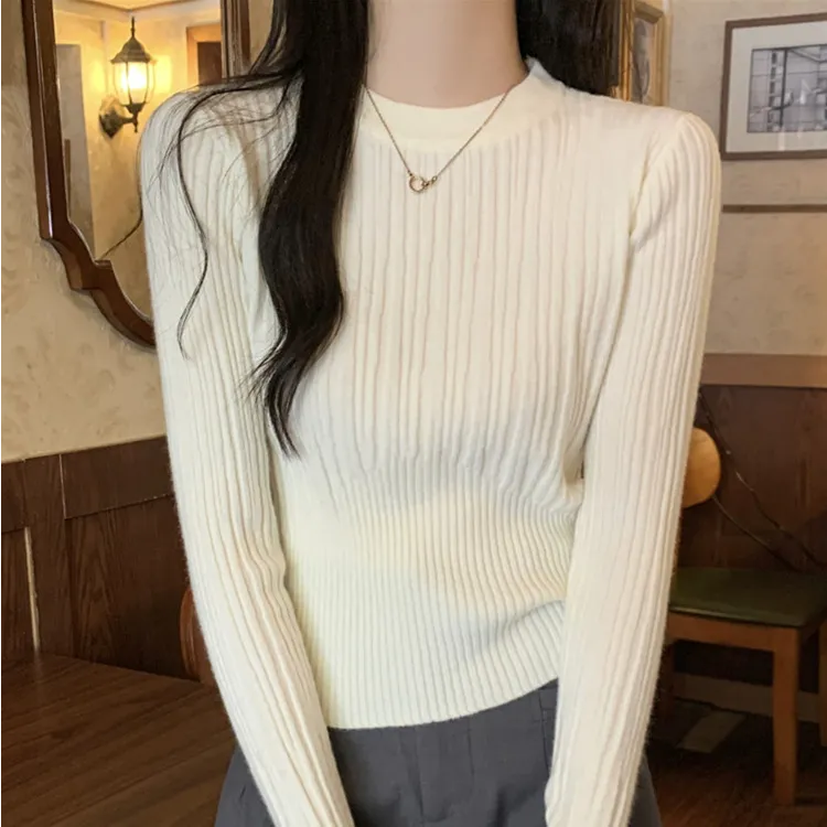 韩版气质低领打底衫2025新款女秋冬季针织衫毛衣内搭保暖体恤上衣