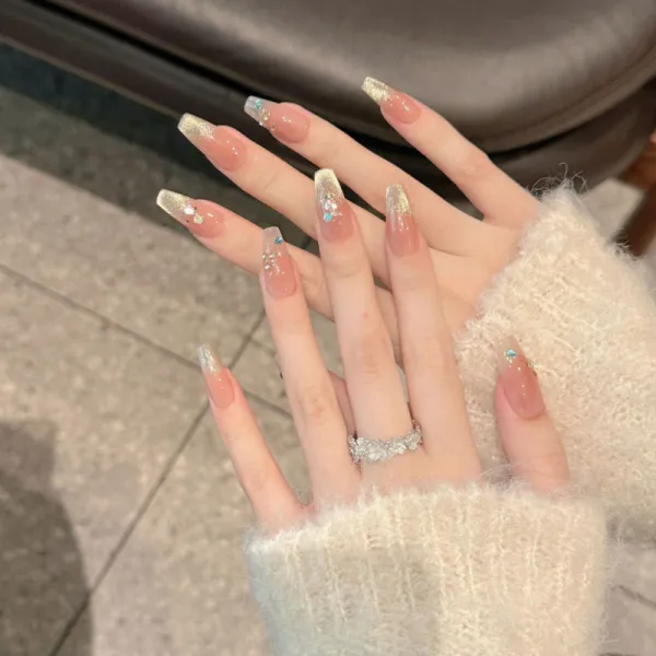 金秋麦穗高级感手工温柔猫眼指甲贴渐变显白穿戴甲