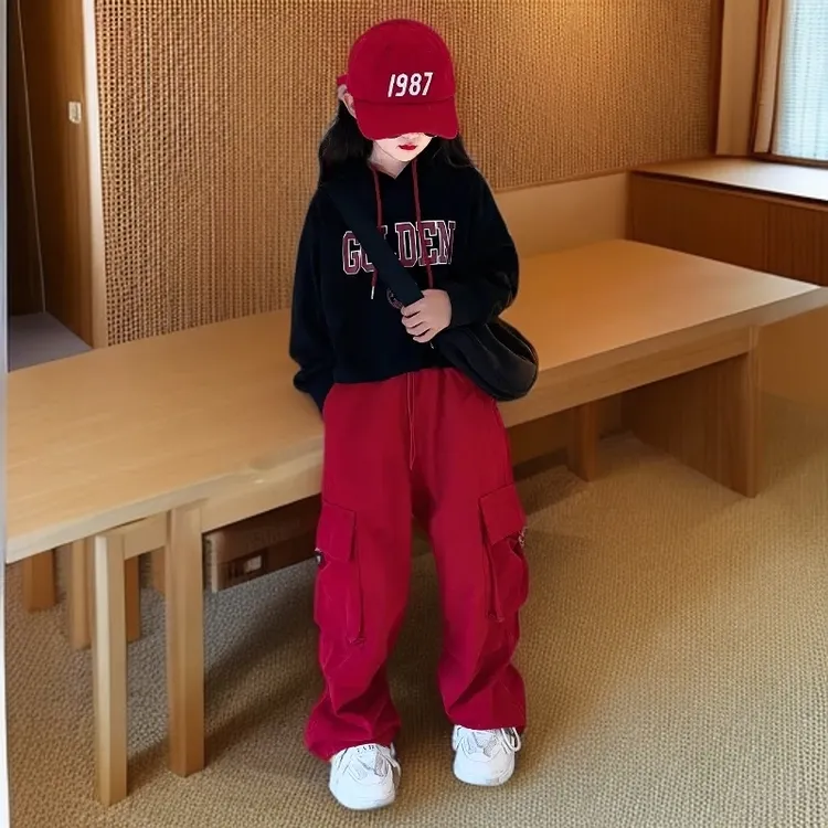 D女童洋气时髦套装2025秋季新款卫衣裤子两件套休闲韩范童装透气
