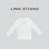 LING/STUDIO『白羽缪斯』秋季气质时尚蕾丝边长袖打底T恤5091561