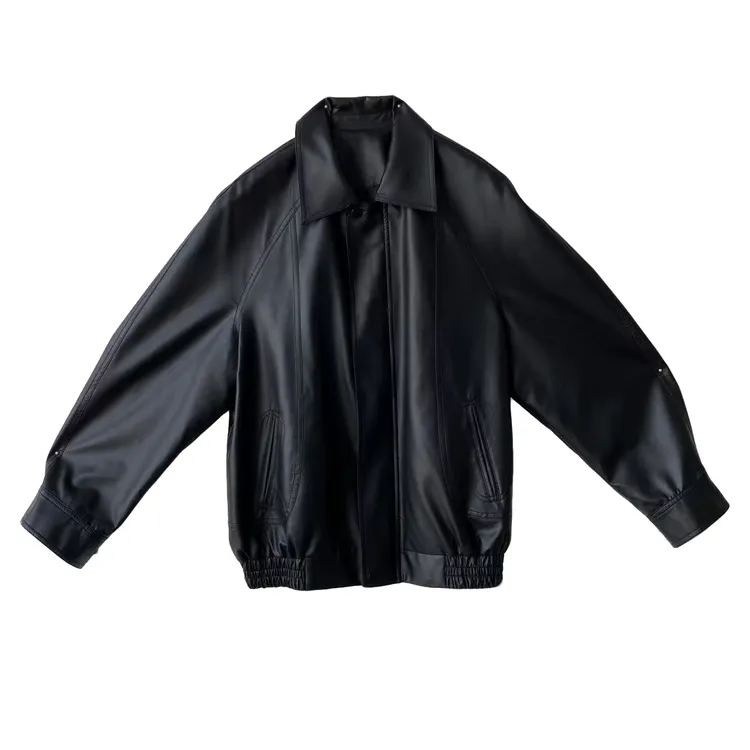 「青和月服饰」秋季女士皮衣外套极简风少女感休闲百搭黑皮衣