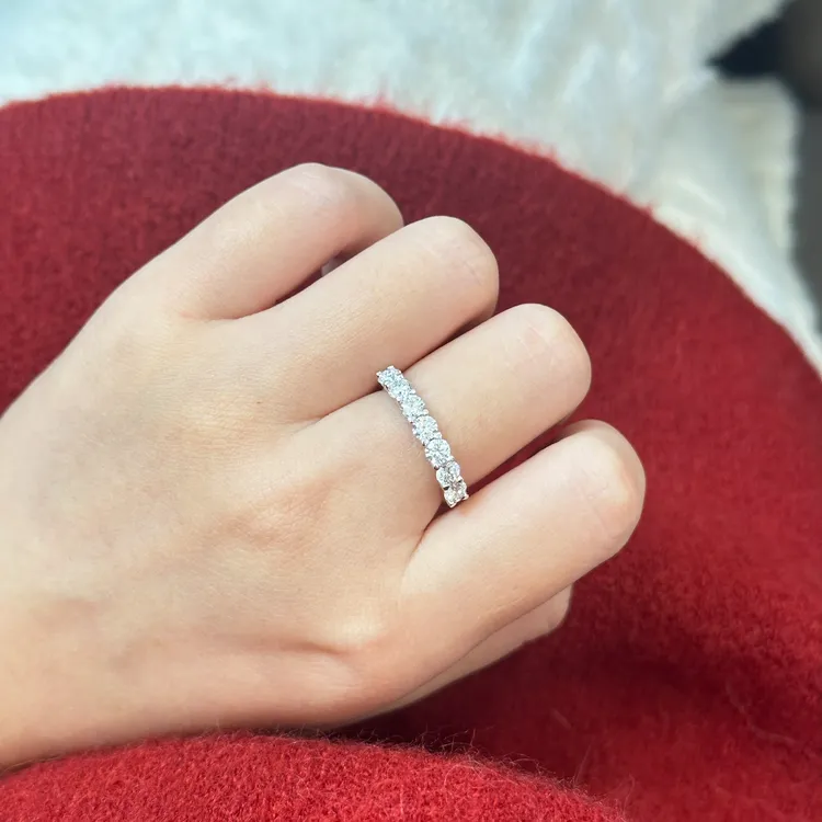 实验室培育钻石PT950铂金 经典排戒 七公主排戒超闪叠戴