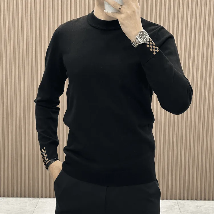 秋冬新款男士针织打底衫潮流百搭套头圆领男款休闲长袖针织毛衣