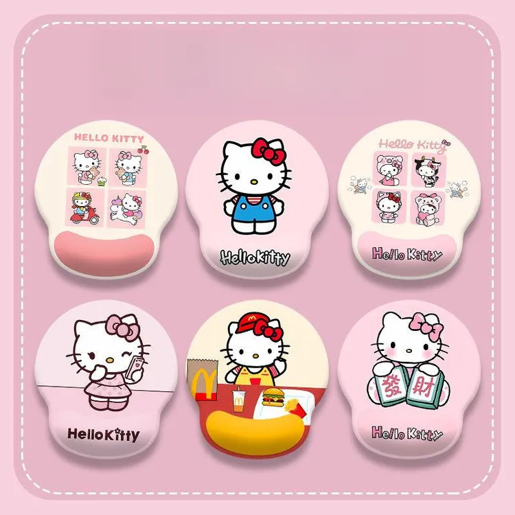 可爱kitty猫护腕鼠标垫软垫卡通笔记本键盘手托粉色办公桌垫