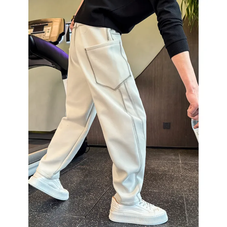 潮男大码300斤高级感弯刀卫裤宽松运动裤扎染裤子春秋季休闲裤潮2