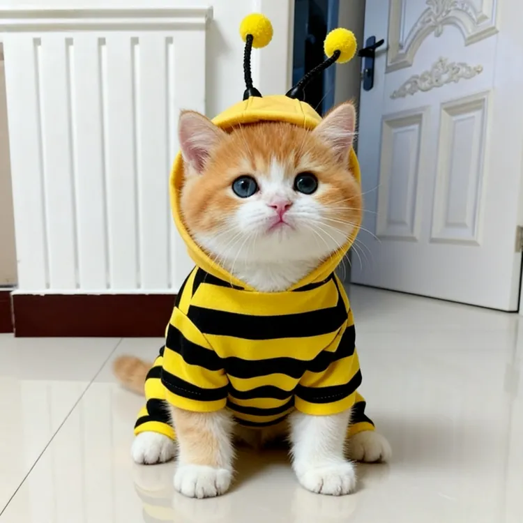 秋冬款猫咪衣服搞笑小蜜蜂变身卫衣渐层英短布偶小型犬保暖宠物衣