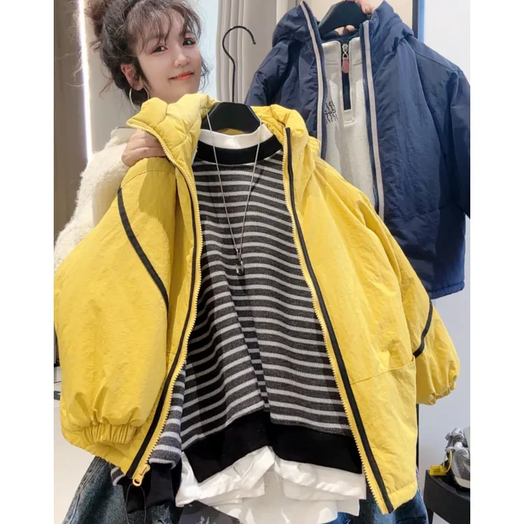 儿童秋冬款棉服2025新款男童加绒加厚外套女童保暖百搭上衣外套潮