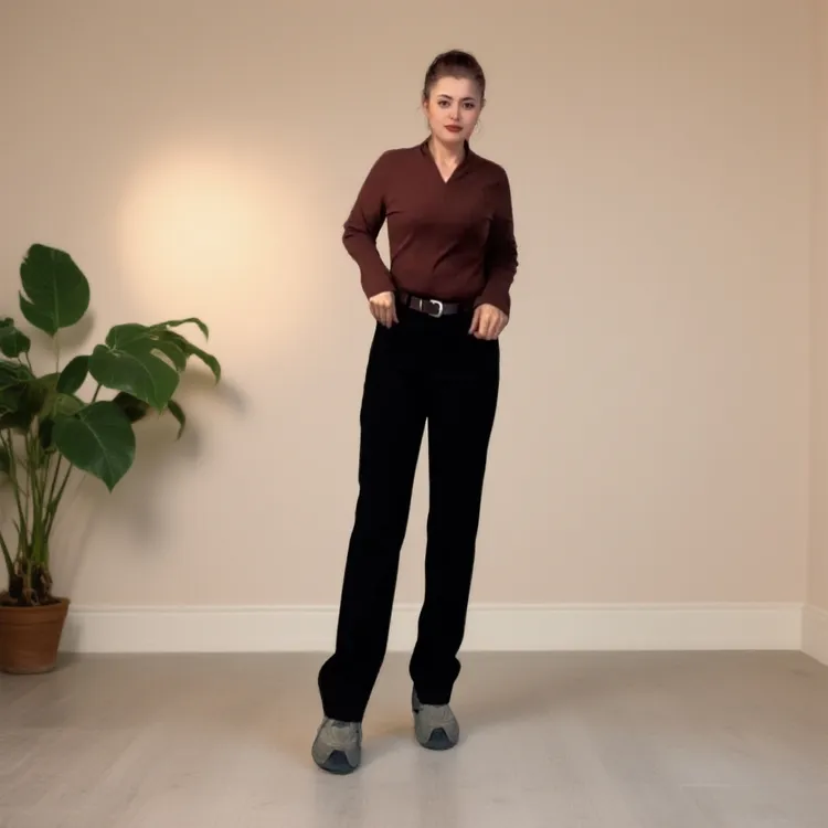 秋冬黑色宽松韩版百搭修身时尚显瘦松弛感休闲女士直筒牛仔裤