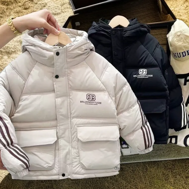 男童冬季夹棉加厚外套2025新款中大儿童棉服男孩秋冬装保暖外套潮