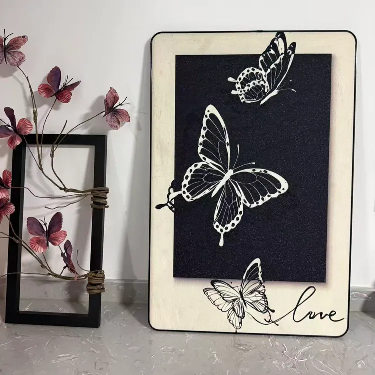 【雅莉家专属】法式奶油风蝴蝶挂画适合客厅沙发餐厅卧室背景墙挂画