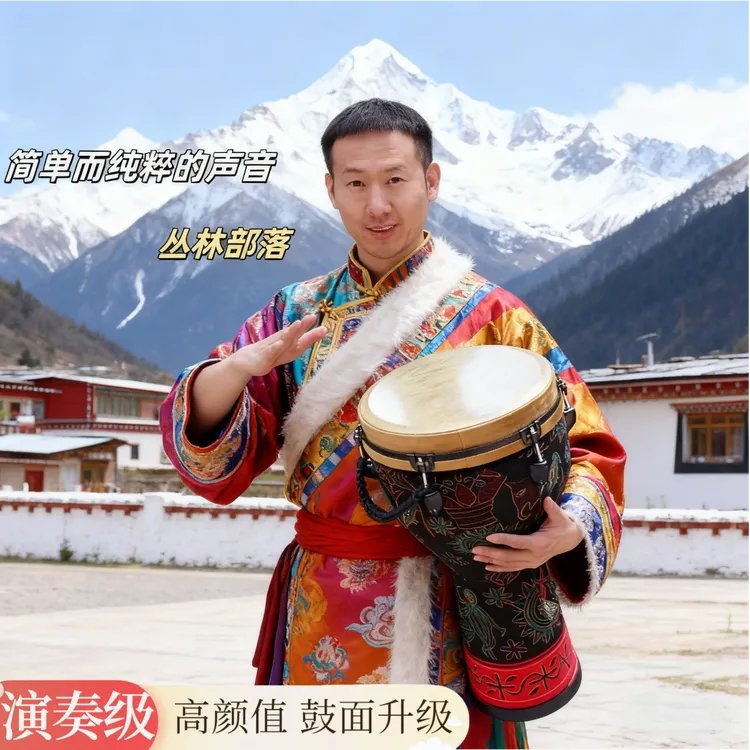 丛林部落高品质12寸机械调音金丝皮手鼓初学者入门专业演奏非洲鼓