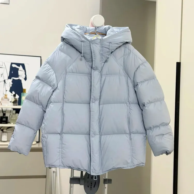 韩版泡芙云朵羽绒服女宽松冬季2025新款连帽面包服鸭绒保暖外套