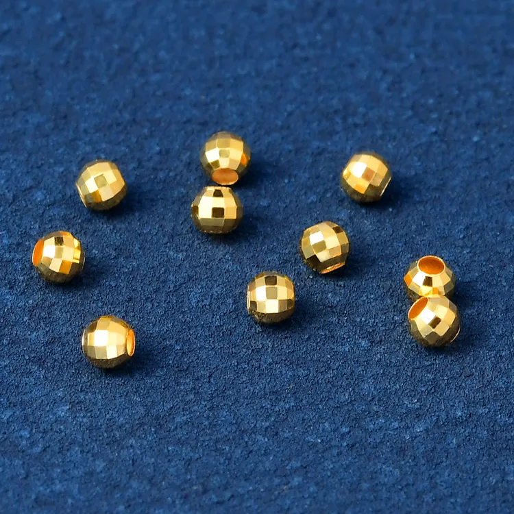 【古语之】10颗厚版18k金镭射珠蹦迪珠隔珠配件手链配珠散珠配饰
