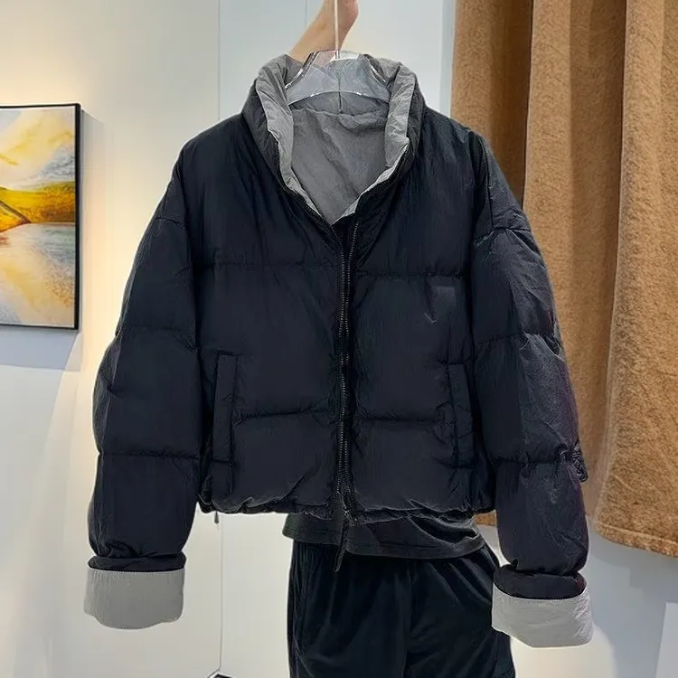 韩版棉服女新款冬季宽松加厚高端洋气双面穿短款外套保暖百搭