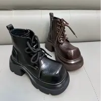 糖糖丨时尚百搭翘头德比厚底皮鞋小个子增高乐福鞋女;CS-9-25-17
