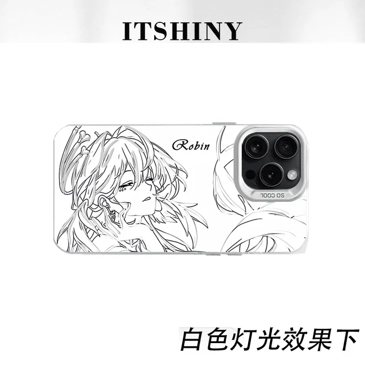 知更鸟手机壳彩银二次元适用于苹果华为荣耀小米VIVOPPO一加