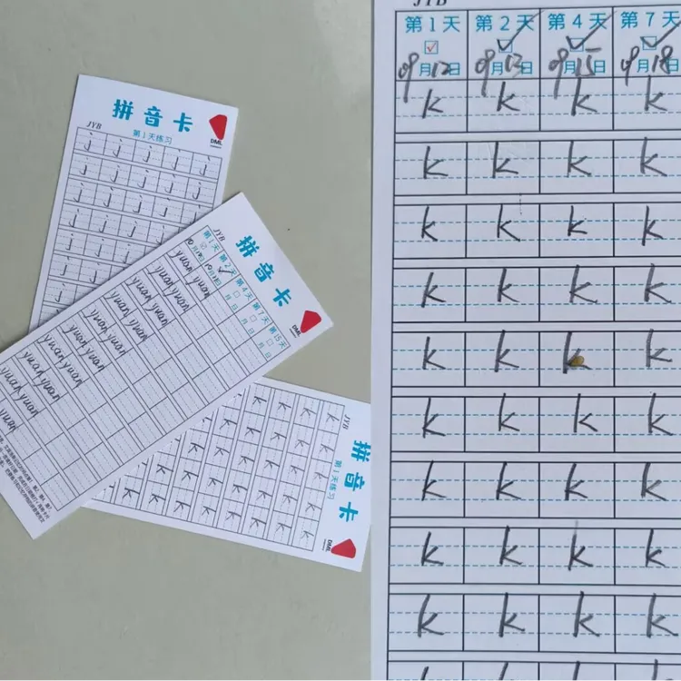 艾宾浩斯曲线记忆法拼音双面卡拼音本中记忆力强化训练拼音卡片