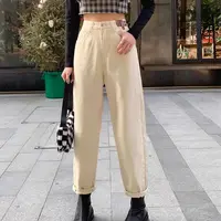 【艾萱萱】229款弹力高腰宽松直筒老爹裤图片与实物不符 约93