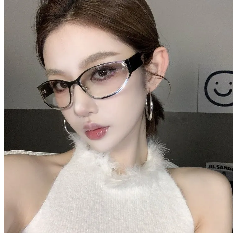 欧美风复古镂空金属银边大框方圆脸显瘦气质高级感墨镜女太阳眼镜