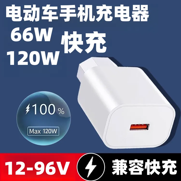 电动车充电头120W66W快充车载充电器电瓶车三轮车手机充电充电器