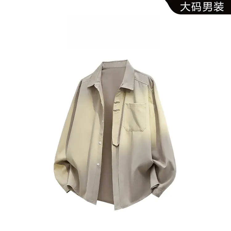 CH春秋大码衬衫男轻奢小众高级感宽松百搭休闲设计师潮牌高街衬衣