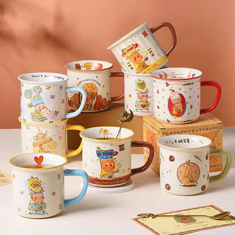 喜上淘·星星人联名正版仿搪瓷马克杯可爱情侣水杯陶瓷杯子礼物