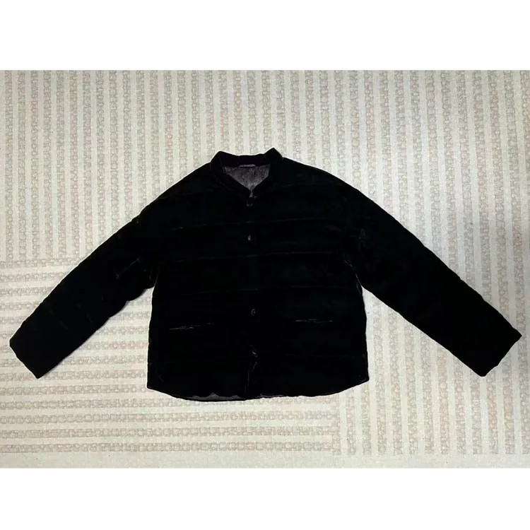 HALUNGLE/海伦格丽 4042 立领丝绒短款百搭黑色经典鹅绒服