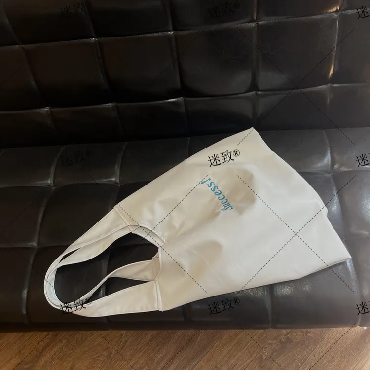 2025新款大容量单肩包情侣时尚托特包韩版休闲ins敞口白色夏季大