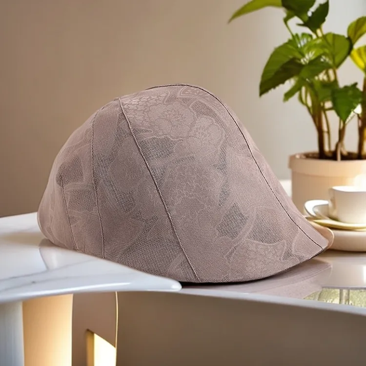 香云纱花萝100%桑蚕丝前进帽遮阳帽透气帽百搭女时尚鸭舌帽0770