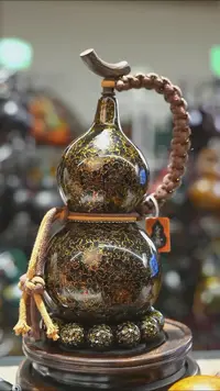 【闪购商品】WU194漆艺酒葫芦不包手串及旋转底座